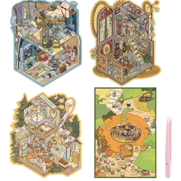 Large 3D Sticker Scenes for Adults Stress Relief with Reusable Stickers - Picture 2 of 6